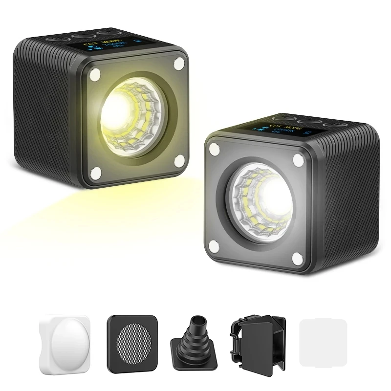 

For Ulanzi L2 Bi-Color Mini COB Video Light 2700K-7000K Dimmable Light + Diffuser Honeycomb for Gopro 11 10 9 DJI Action3 Camera