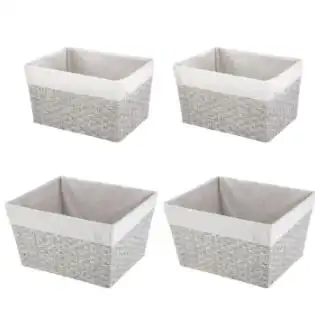 

Gray Paper Rope Storage Basket Set, 2 Medium And 2 Large Butter holder Butter churner