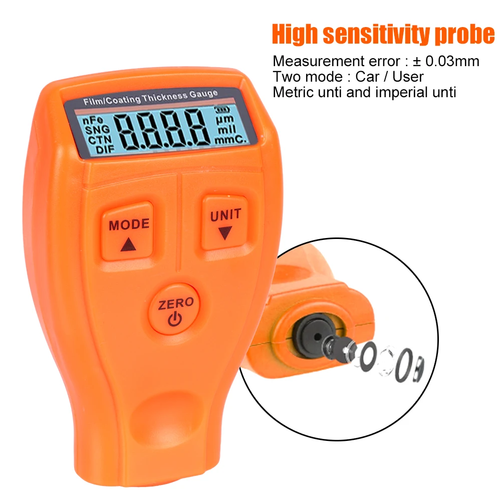 Толщиномер автомобильный GM200 ручной измеритель толщины лакокрасочного покрытия