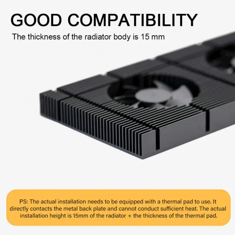 

Radiator Gpu Portable Aluminum Panel Dual Memory Cooler Universal 2023 Vram Heatsink Graphics Card Backplane With Heat Sink New