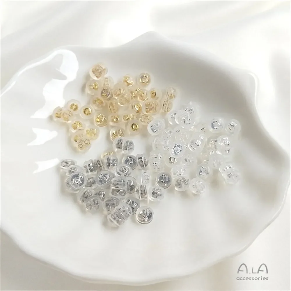 Позолоченные шапочки для ушей 14 карат затычки серьги антиаллергенный мягкий