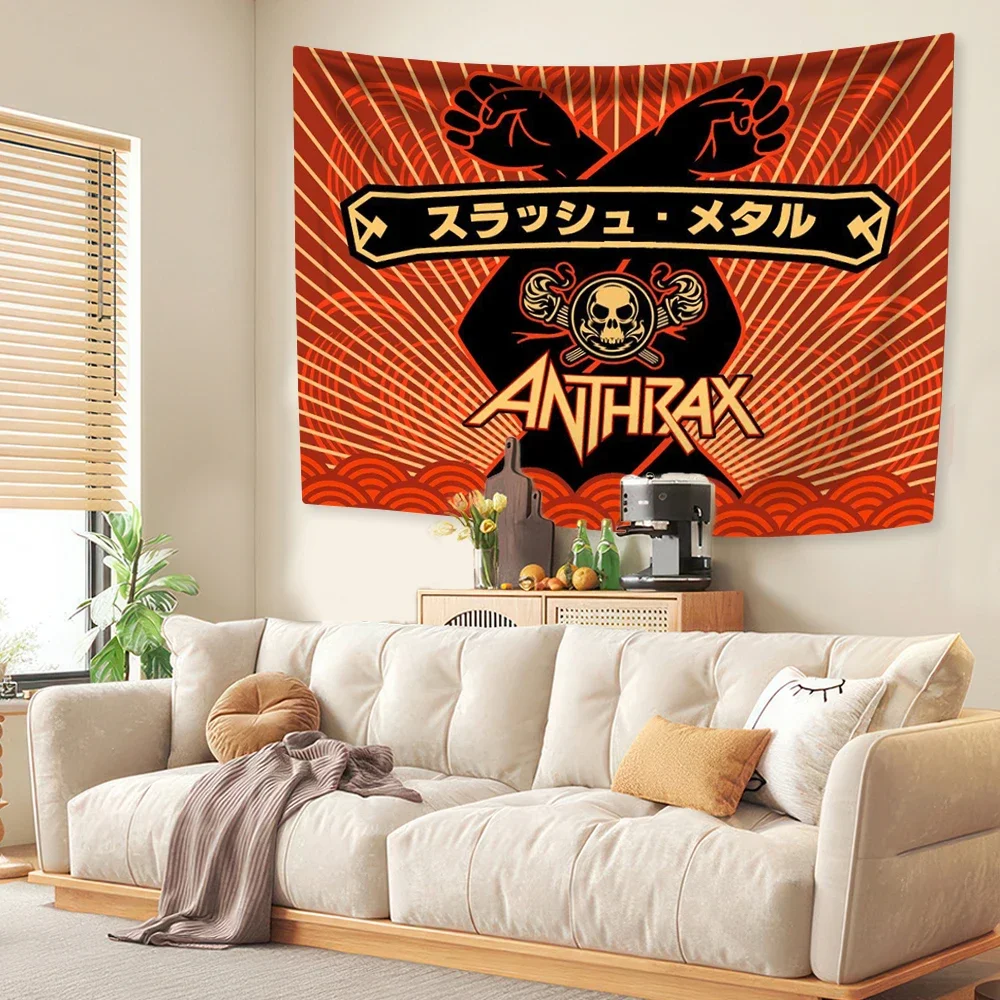 XxDeco хардкор-панк-группа Tapestry Anthraxs большой тканевый Декор для дома спальни стены