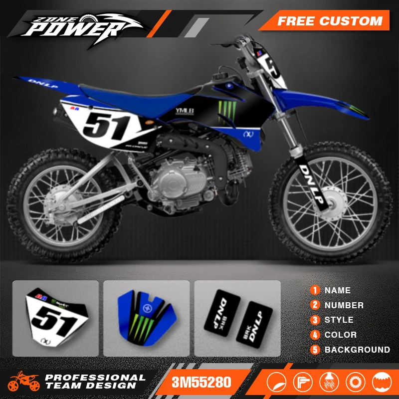 Powerzone для Yamaha TTR110 2008-2015 2016 2017 2018 2019 2020 2021 индивидуальные фоны графические наклейки