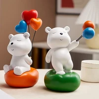 modern home decoration balloon bear sculpture decoration figurines for interior living room decoration desk accessories gifts