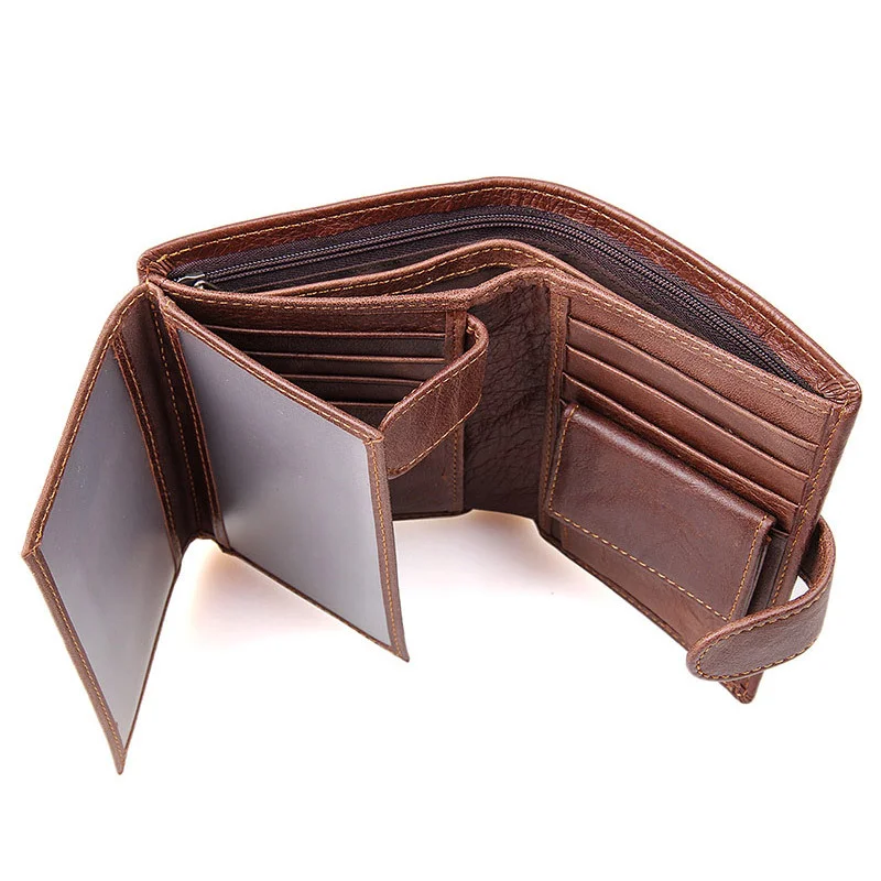 

100% Genuine Leather Men Wallets Premium Product Real Cowhide Wallets for Man Short Black Walet Top Men Thin Wallet Coin Bag