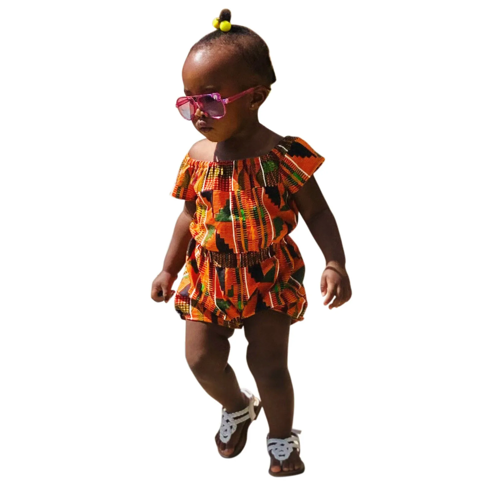 

Toddler African 6M-4Y Traditional Romper Ankara Style Girls Infant Shoulder Baby Girl Cute Summer Outfits Baby Girl Easter Dress