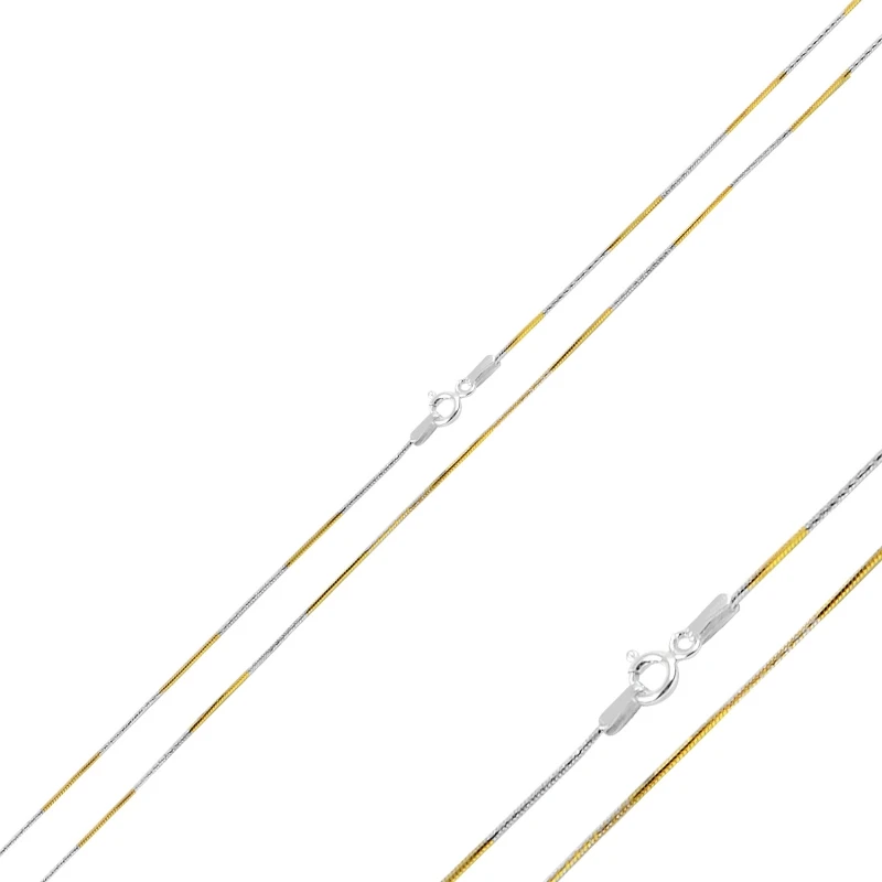 

Silver 925 Sterling Double Color Snake Chain Necklace
