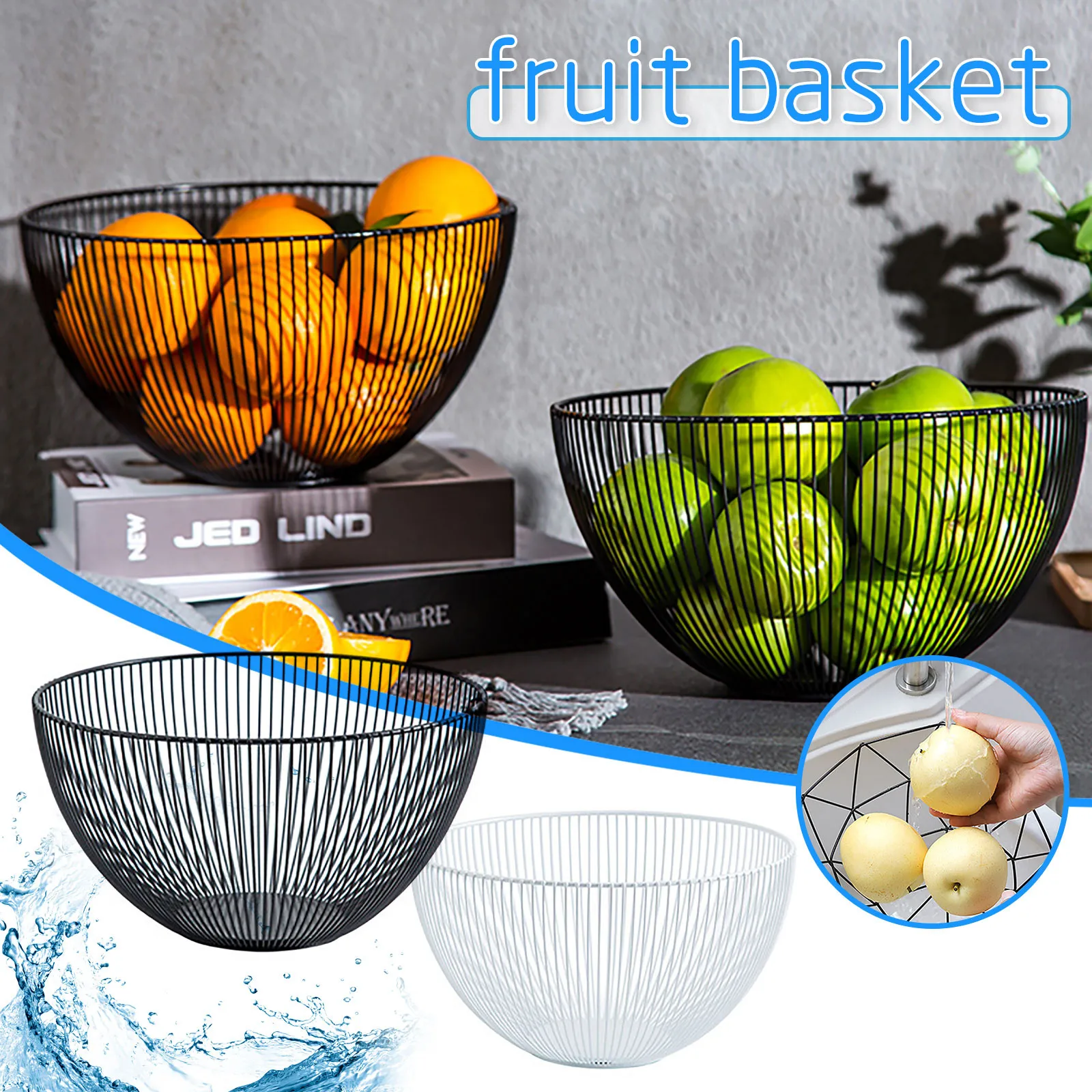 

Plastic Storage Baskets for Organizing Basket Iron Living Storage Fruit Basket Snack Wrought Room Kitchen，Dining & Bar