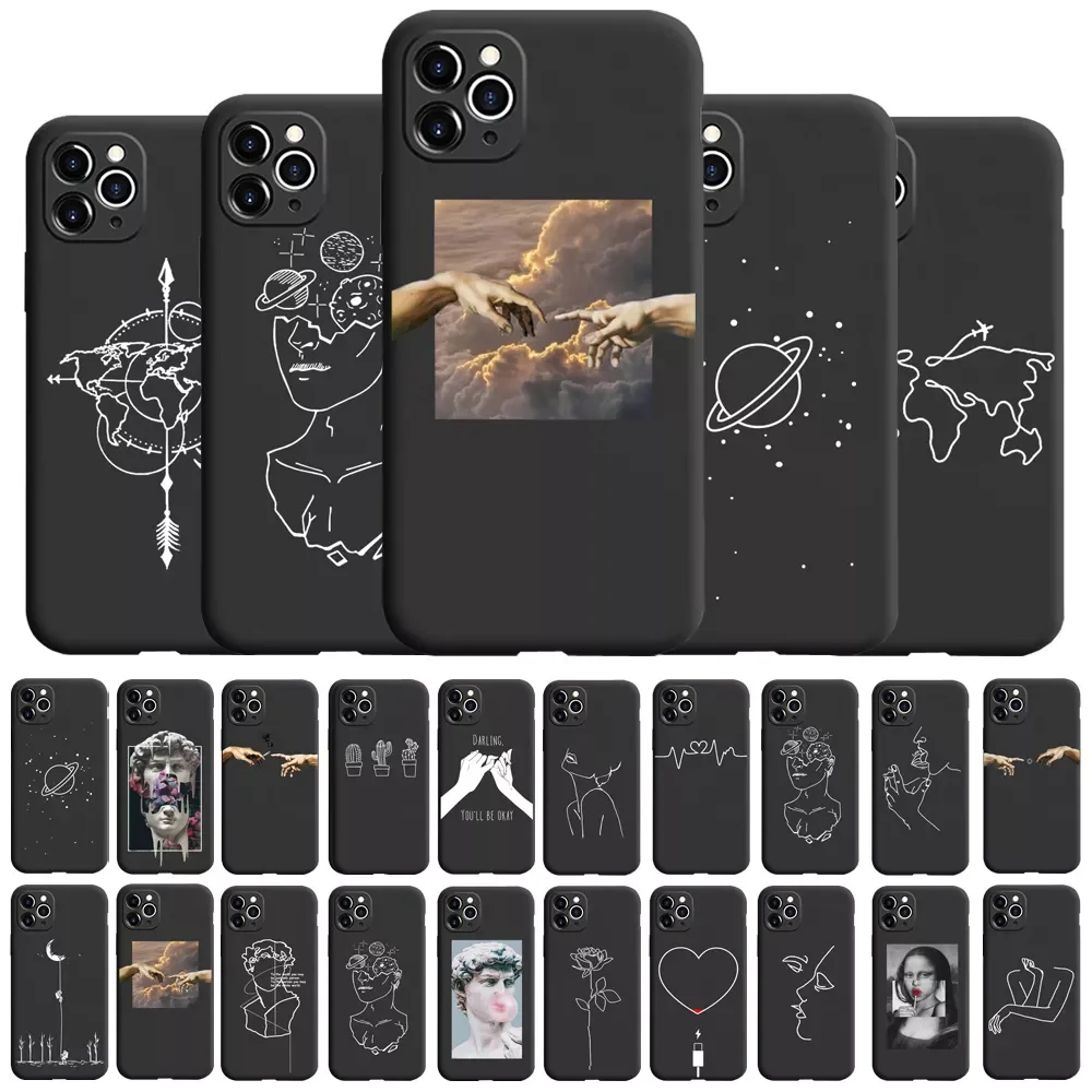 

Free Shipping Design Pattern Phone Case For iPhone 11 Pro Max 13PRO 7 8 Plus X XR XS SE20 12 13 Shell Soft TPU Camera Protection
