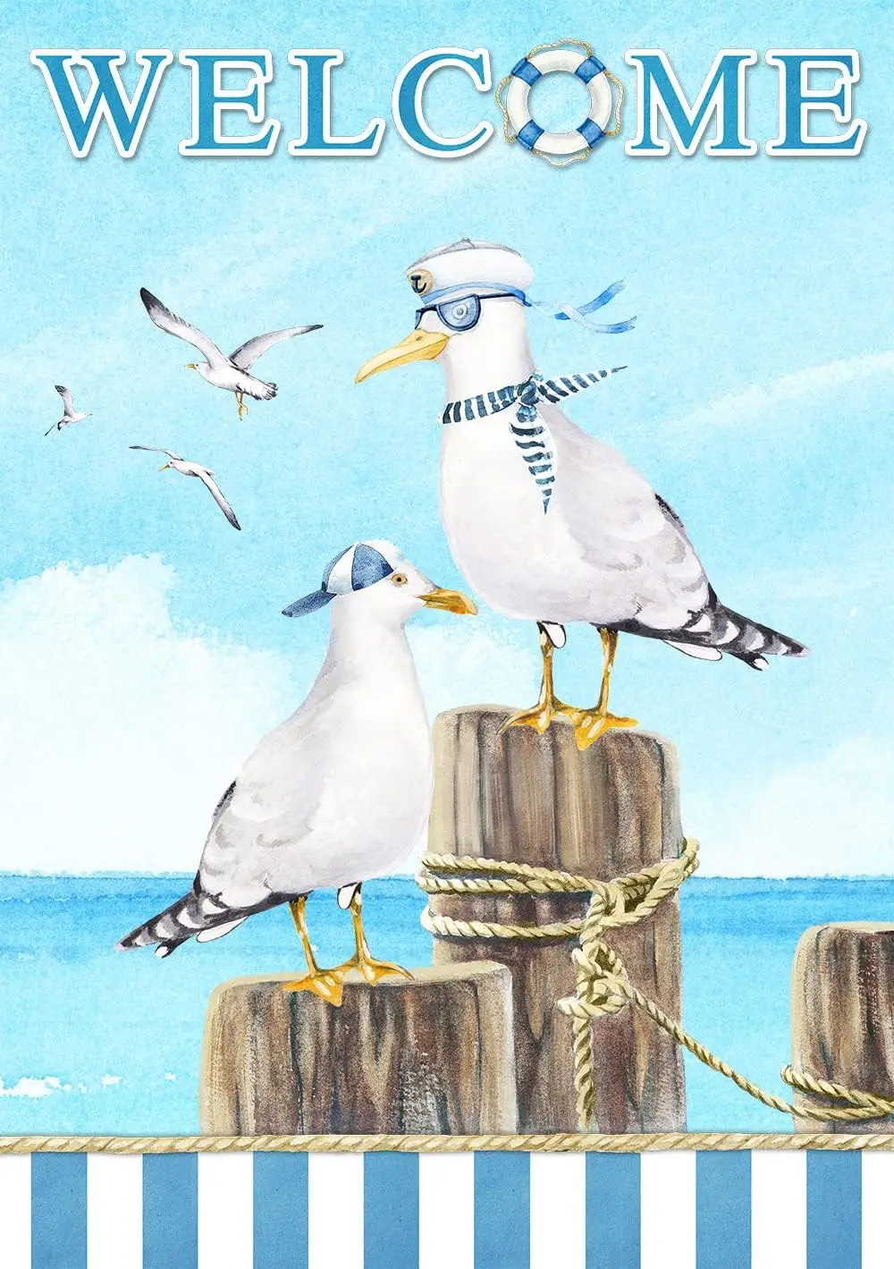 Texupday Добро пожаловать матрос украшение в виде чайки летний приморский садовый