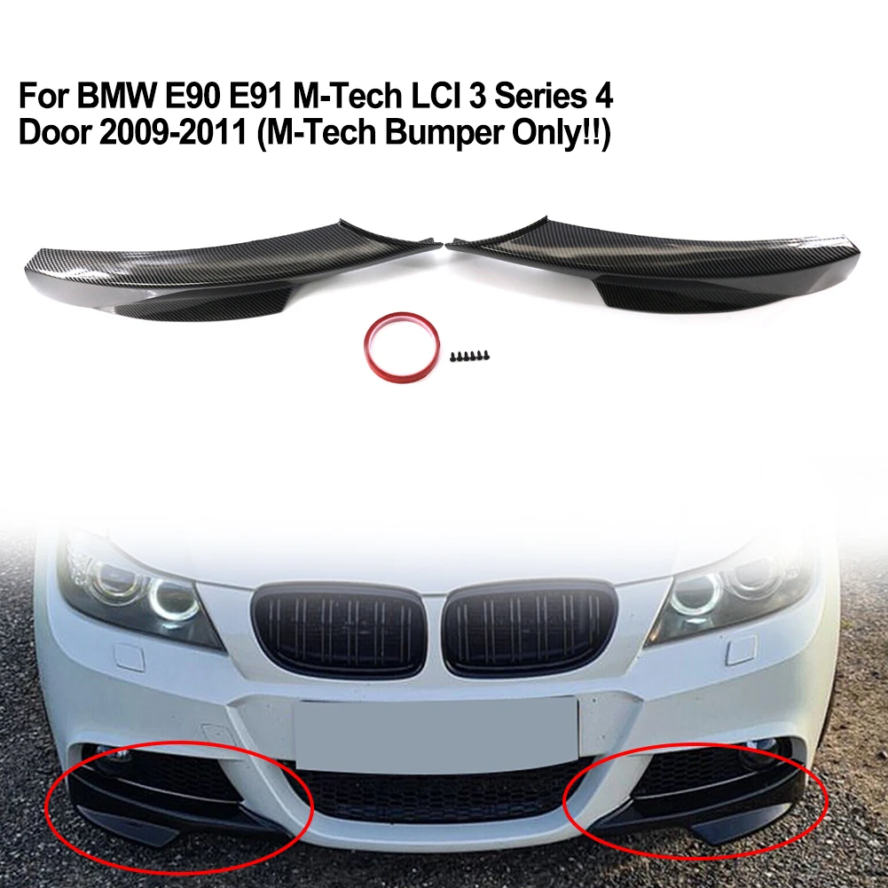 Carbon PatternFront Bumper Side Splitter For BMW 3 Series E90 M-Tech LCI 09-2012 Auto Direct Replacement Parts