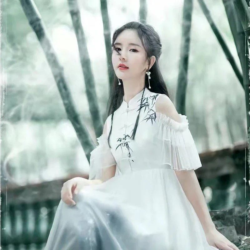

Новинка 2021, традиционное сказочное платье ханьфу для женщин, танцевальный костюм, танцевальный костюм династии Тан, старинный костюм, прекрасный китайский стиль