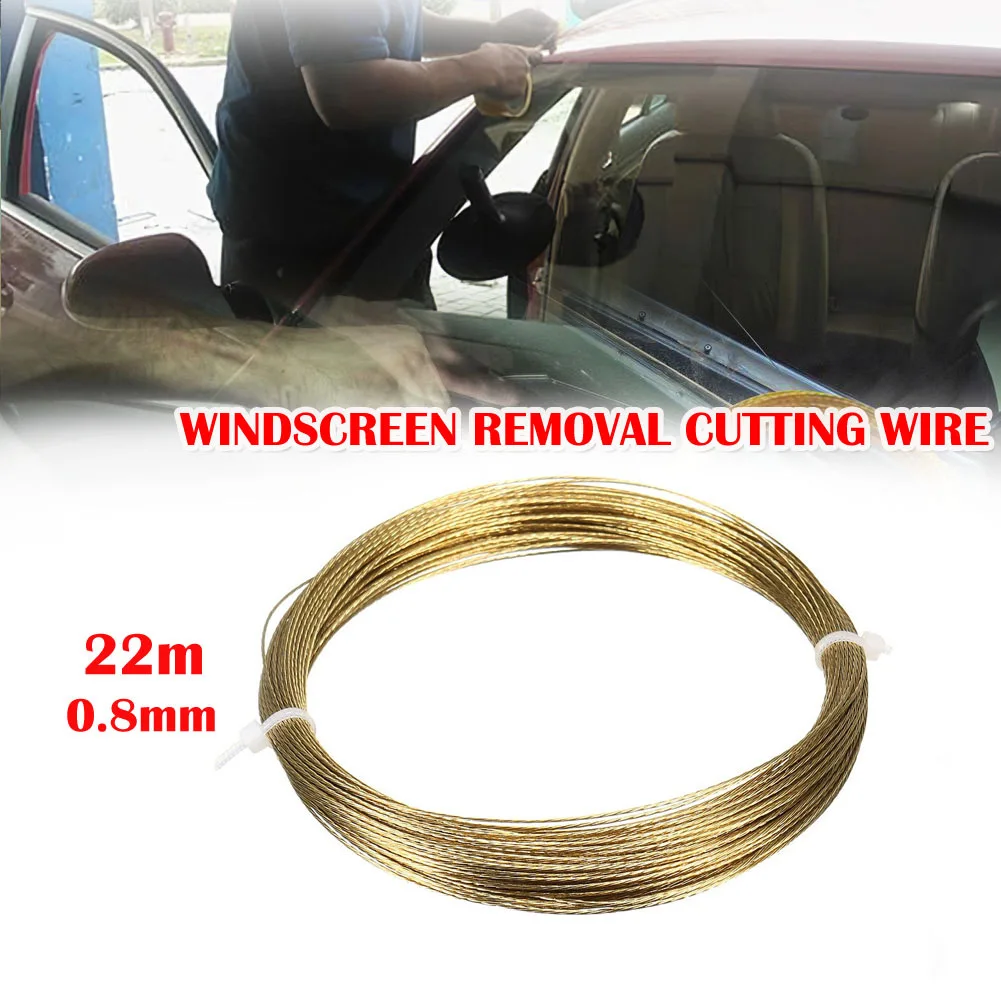 

Braiding Windshield Cutting Steel Tool Wire Rope Removal Wire 0.8mm 22m Auto Cut Out For Glass Cutting Universal
