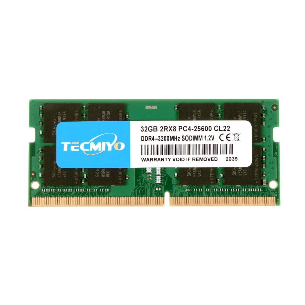 

TECMIYO Factory Manufacturer Bulk Memory RAM SODIMM DDR4 32GB 3200mhz Memory PC4 25600 Laptop RAM