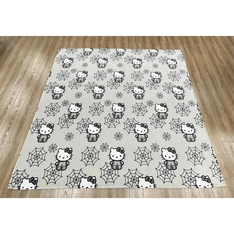 

Halloween HelloKitty Cartoon Flannel Blanket Sofa Blanket Sanrio Cute Girly Heart Anime Nap Blanket Sheets Christmas Girl Gift