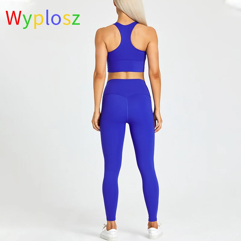 Wyplosz Yoga Sportswear Gym Clothing Women Sport Suit Fitness Tracksuit 2 Piece Set High Elasticity Quick-Drying Nude Pants Bras