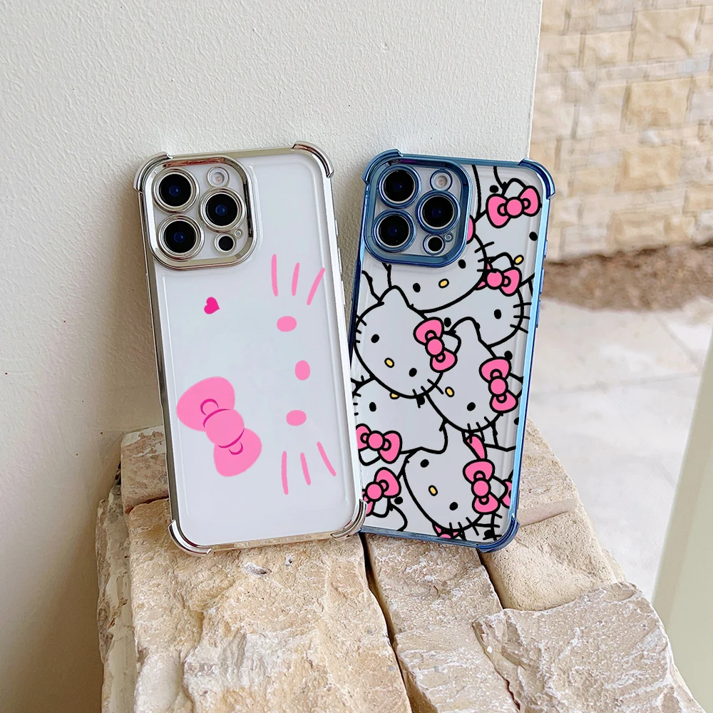 Cute Cartoon H-Hello K-KittyS Bow Phone Case For Vivo Y77 Y38 Y36 Y50 Y28 Y27 Y17 Y16 Y15s V29e V27 V25 V23 S15 5G Armor Cover