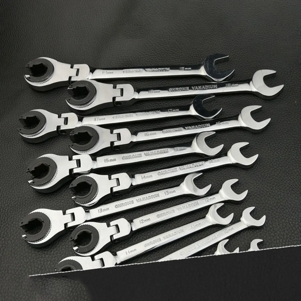 8-32mm 72 Teeth Tubing Ratchet Wrench with Open Flexible Head Wrench Car Repair Oil Wrenches Hand Tools