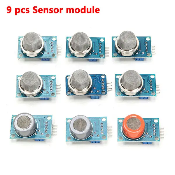 

9 шт./лот MQ2 MQ-3 MQ-4 MQ-5 MQ-6 MQ-7 MQ-8 Gas Sensor Module