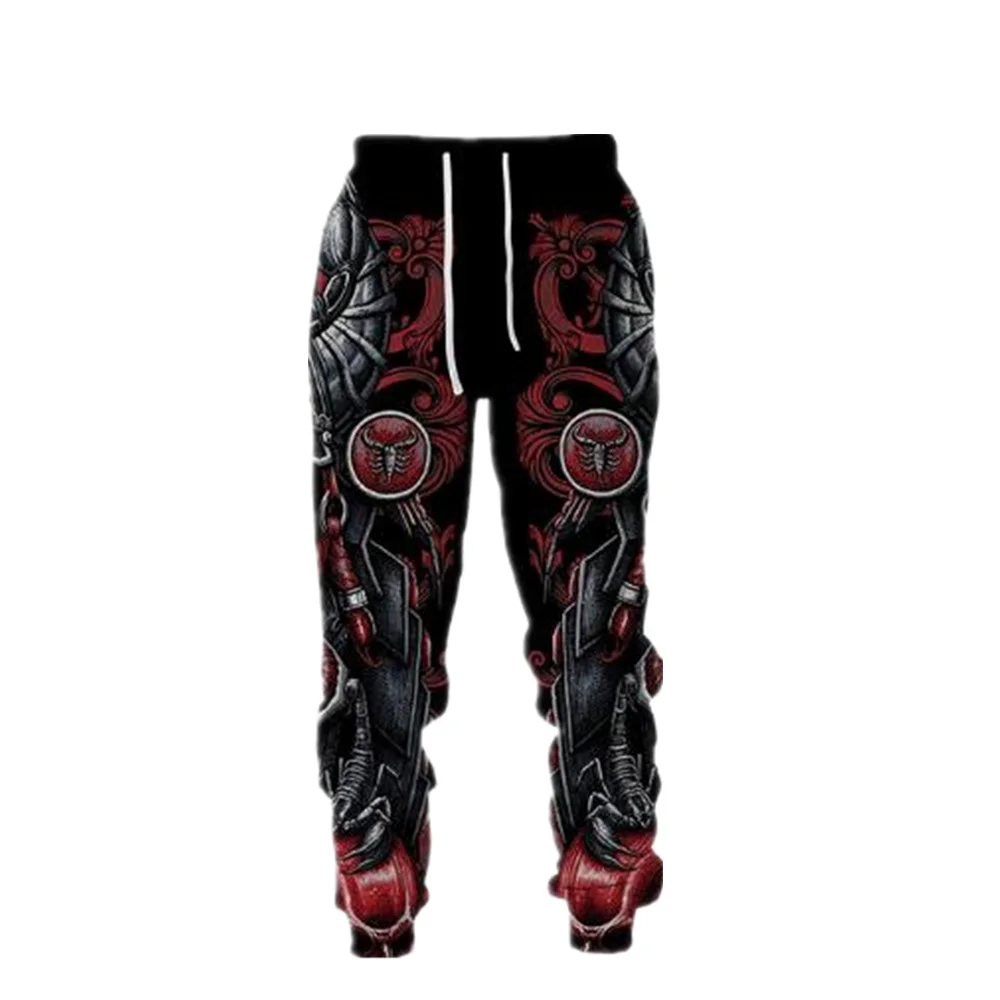 Men's Fashion Spring and Autumn Jogging Pants Viking Tattoo 3D Printed Sports Pants Unisex Harajuku Street Leisure Sports Pants