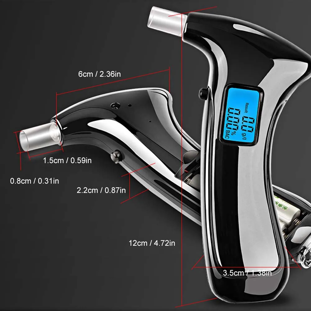 New Digital Arrival Alcohol Breath Tester Breathalyzer Drink Driving Analyzer Detector Test Police Breathalyser Device LEDScreen