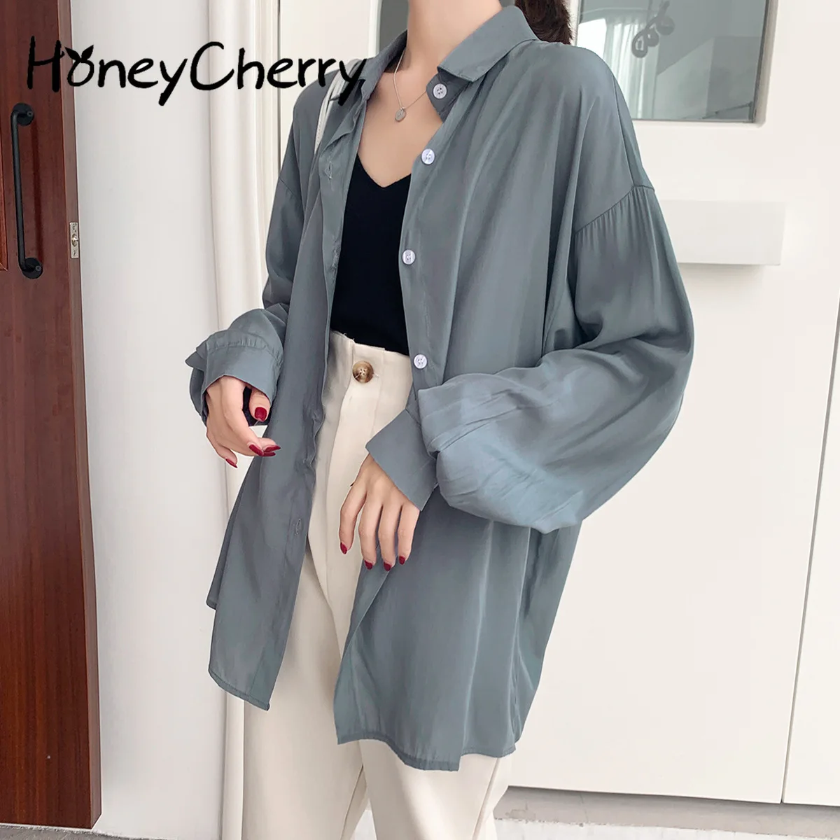 

Temperament Loose Long-sleeved Shirt Women's Spring And Autumn Korean Style Shirt Top Long Sleeve Blouse