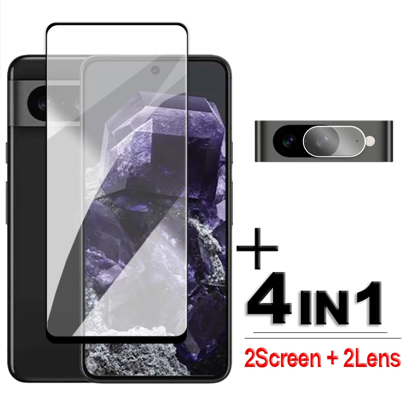 Закаленное стекло 4 в 1 для Google Pixel 8
