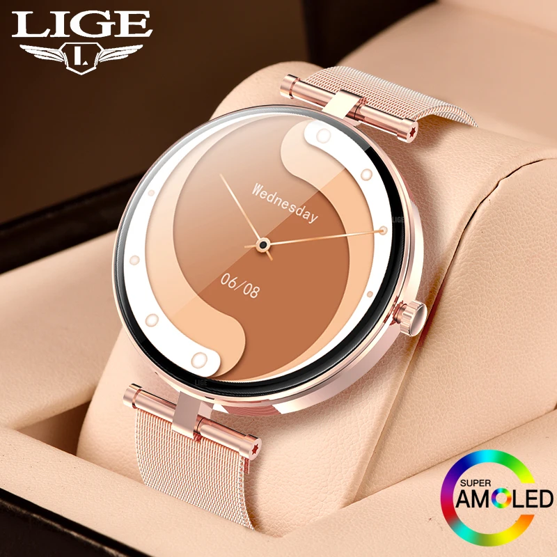 

Смарт-часы LIGE женские с Bluetooth, Модные Смарт-часы с записью физических упражнений, водонепроницаемые, подарок для женщин