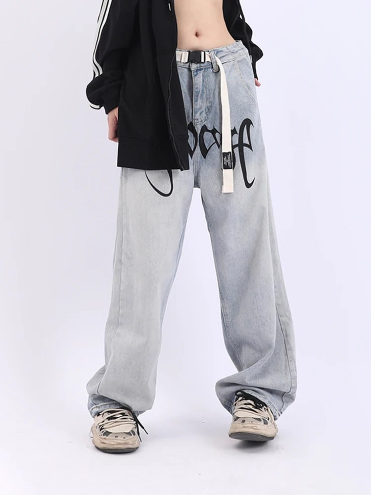 Loose Retro Pants on Street Clothing Y2k Men's Denim Trousers Retro Printing Trend Hip -hop Denim Pants Designer Jeans Men Pants