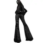 Женские брюки клеш Goth Mall с высокой талией, эстетичные сексуальные кружевные брюки в стиле пэчворк, винтажные Элегантные Бархатные рождественские Брюки