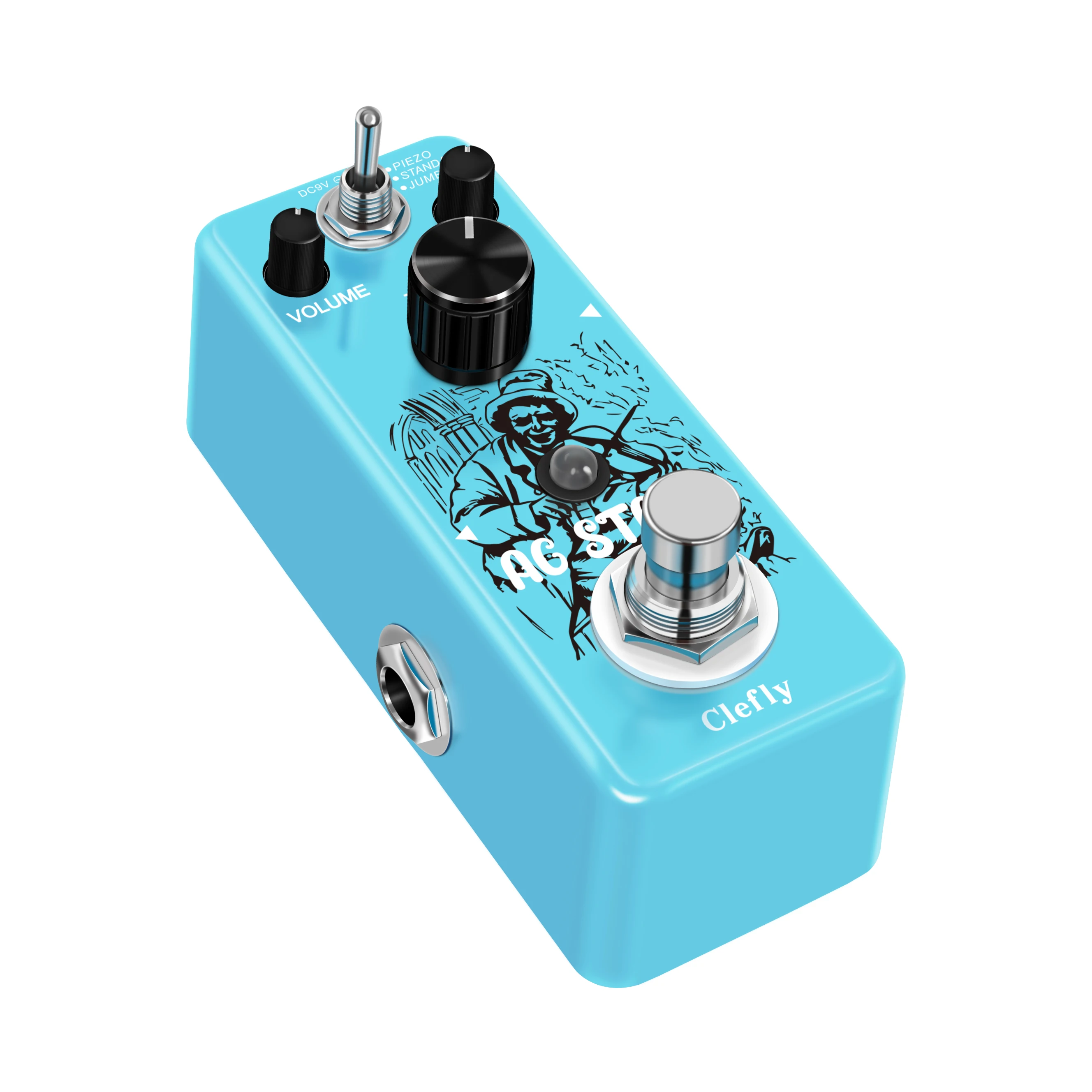 Clefly LEF-320 AC Stage Guitar Pedal Effect Analog Acoustic Pedals For Guitars Guitarist Analog Effectors Piezo Standard Jumbo