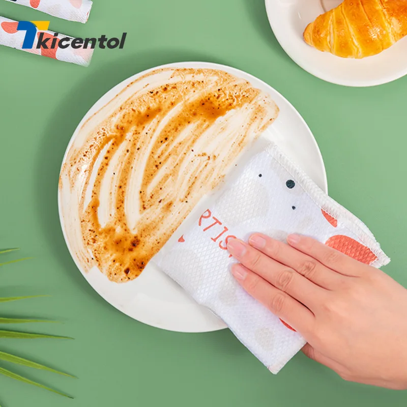 

3Pcs/Lot Kitchen Fish Scale Rags Dish Towel Cartoon Super Absorbent Rags To Wipe Car Windows Household Cleaning Scouring Pads