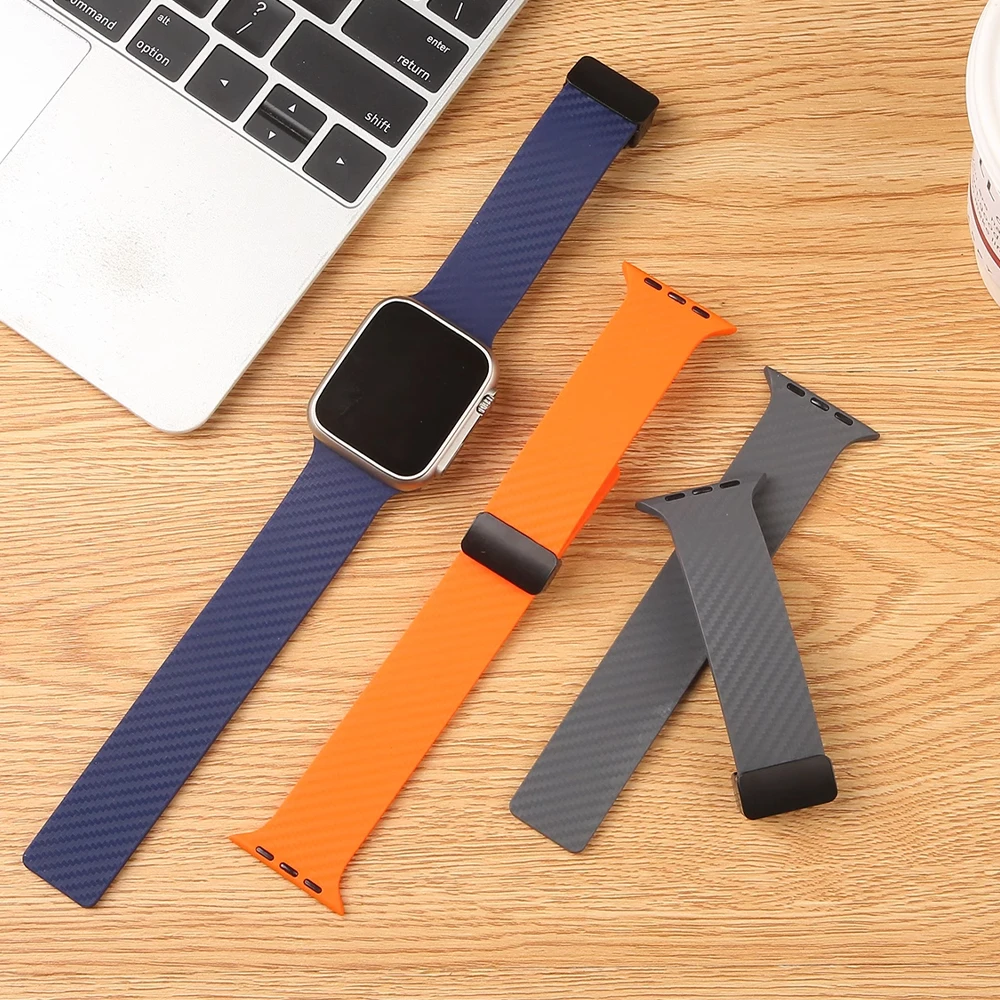 Для Apple Watch ремешки Ultra 2 49 мм 44 45 41 40 46 42 Магнитный браслет Correa iWatch Series 9 8 7 10 6 SE 5
