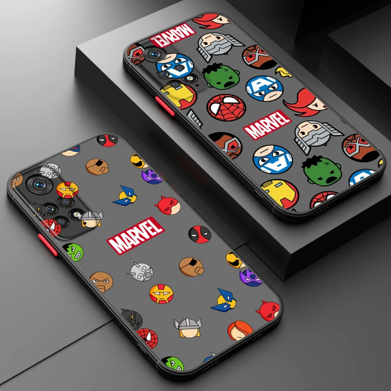 Милый Мультяшный Чехол Для Телефона Marvel Redmi Note Прозрачный Матовый Силиконовый