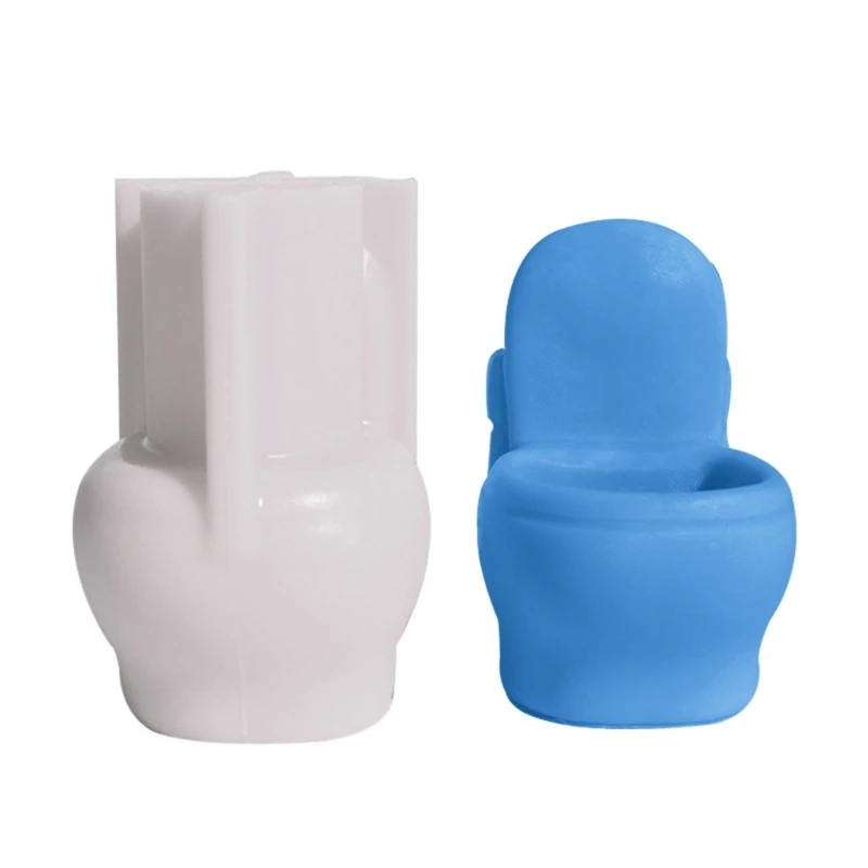 

X6HD Toilet Shape Scente Silicone Candle Mold DIY Decor Succulent Flower-Pot Mold