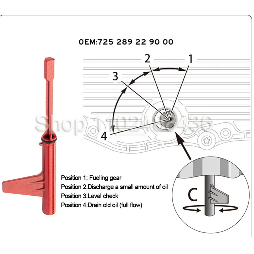 Инструмент для заполнения трансмиссионным маслом Mercedes Benz 725 0 9-скоростной