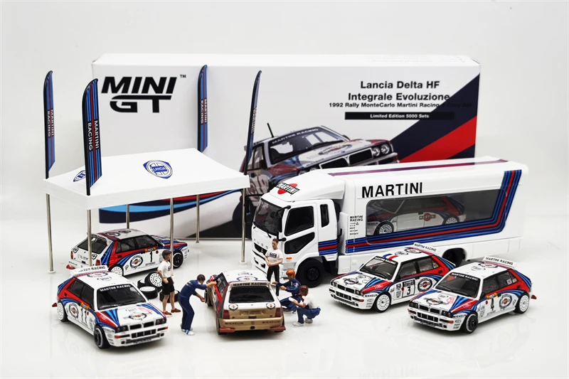 

Tarmac work MINI GT GCD 1:64 Lancia Stratos Delta HF Integrale 037 Rally Transport Vehicle Figurine Model Car