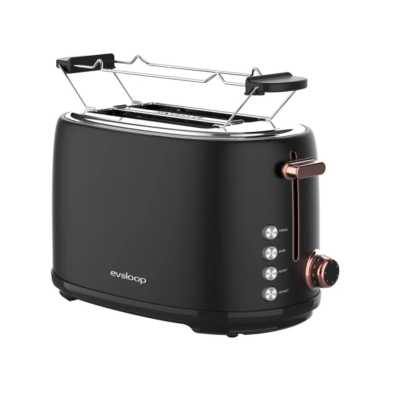 

Toaster 2 Slice Stainless Steel Bread Toasters 6 Bread Shade Settings Reheat Bagel Defrost Cancel Function 1.5" Extra Wide Slots