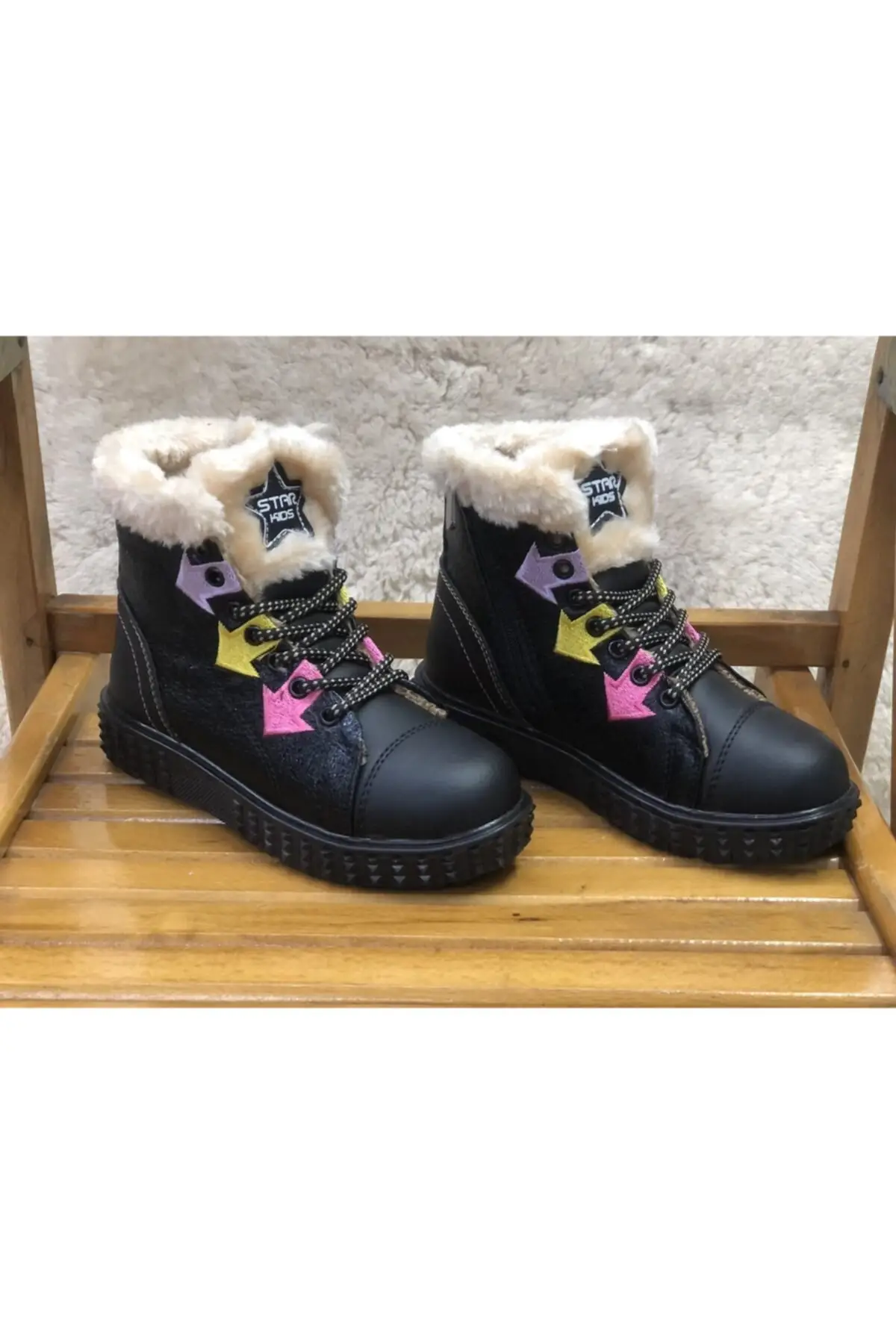 

Ботинки Kid'S, звезда, дети, девочки, дети, красочные, Короткие Внутренние, пушистые, короткие ботинки, почта