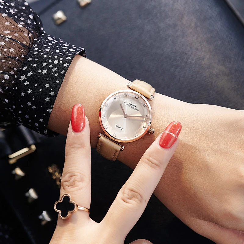 Fashion Women Watch Golden Claret Small Adolescent Hand Clock Female Gift Ultra Luxury Brand Leather Waterproof Wristwatch Lady
