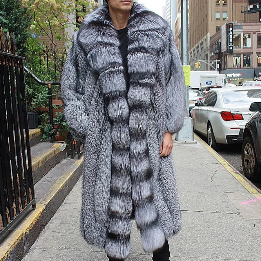 

Coat Man Natural Fur Jacket Fashion Warm Overcoat