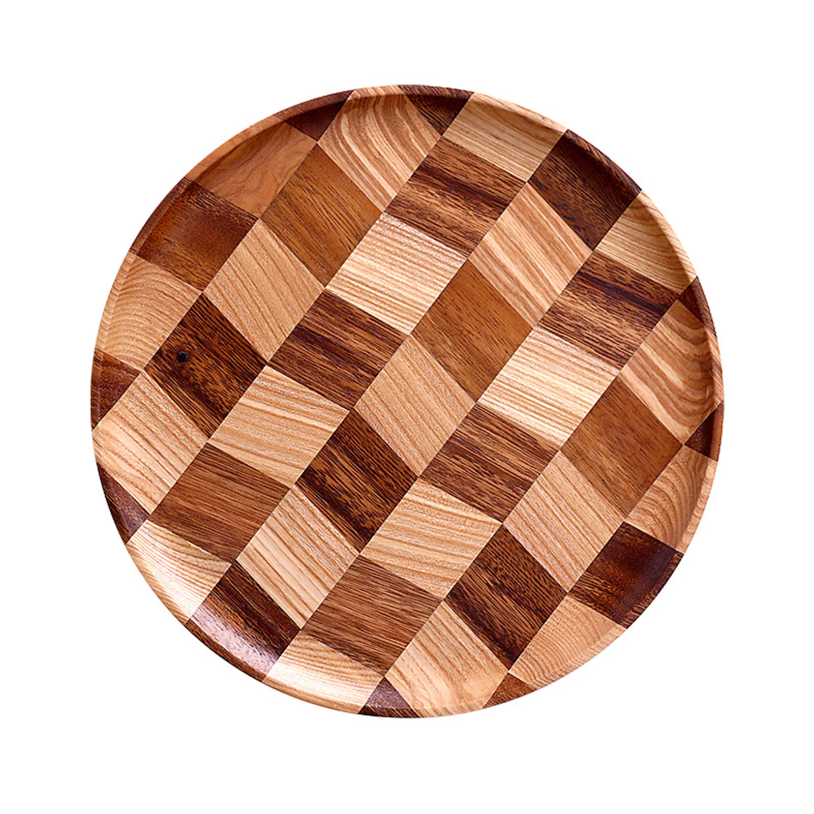 Деревянные тарелки Сращенные деревянные десертные круглые сервировочные лотки