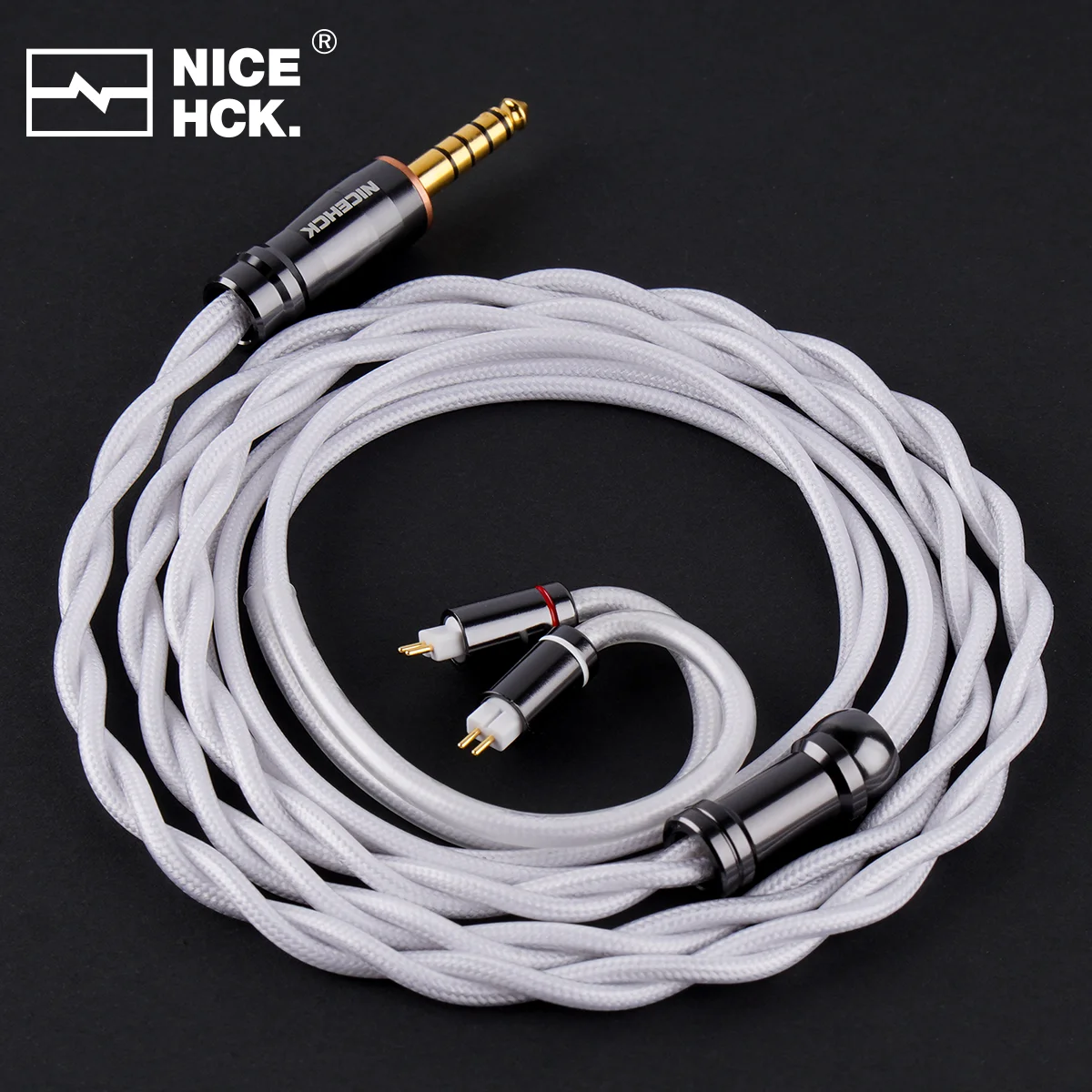 Фото Кабель для обновления наушников NiceHCK SnowWings Hi-Fi, 24-каратный позолоченный двухслойный провод для DaVinci Delci Explorer 4U №1