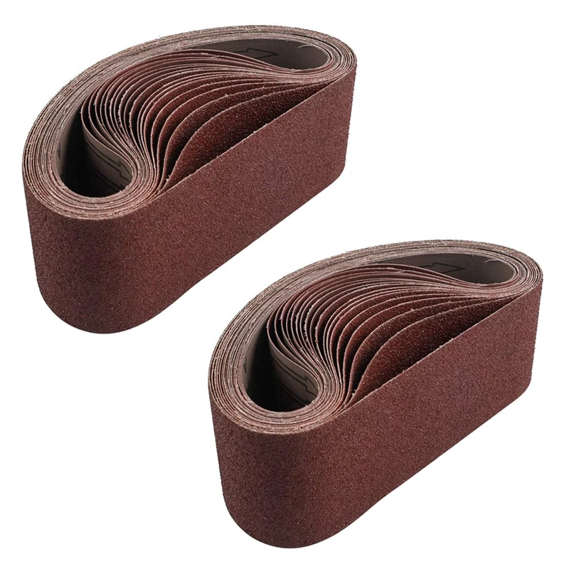 

36 Pack Sanding Belts 3X21 Inches(75X533mm) Aluminum Oxide Sanding Belt (3 Each Of 60 80 120 180 240 400 Grits)