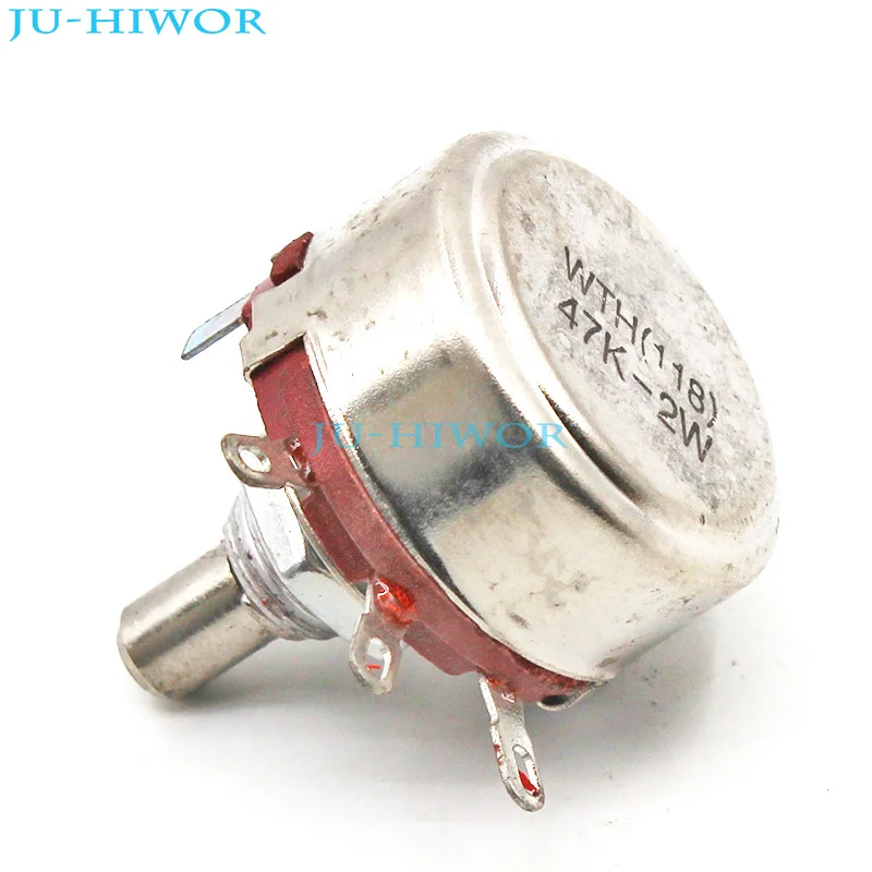 

(5pcs/lot) 2W 47K OHM Single Rotary Potentiometer B47K WTH118-1A Linear Taper With Nuts and Shim