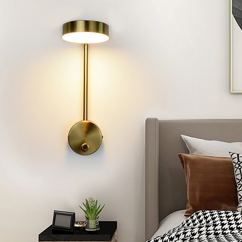 

Nordic LED Indoor Wall Lamps 9W Adjustable Wall Lights With Switch For Home Simplicity Bedroom Bedside Wall Sconce AC110V/220V