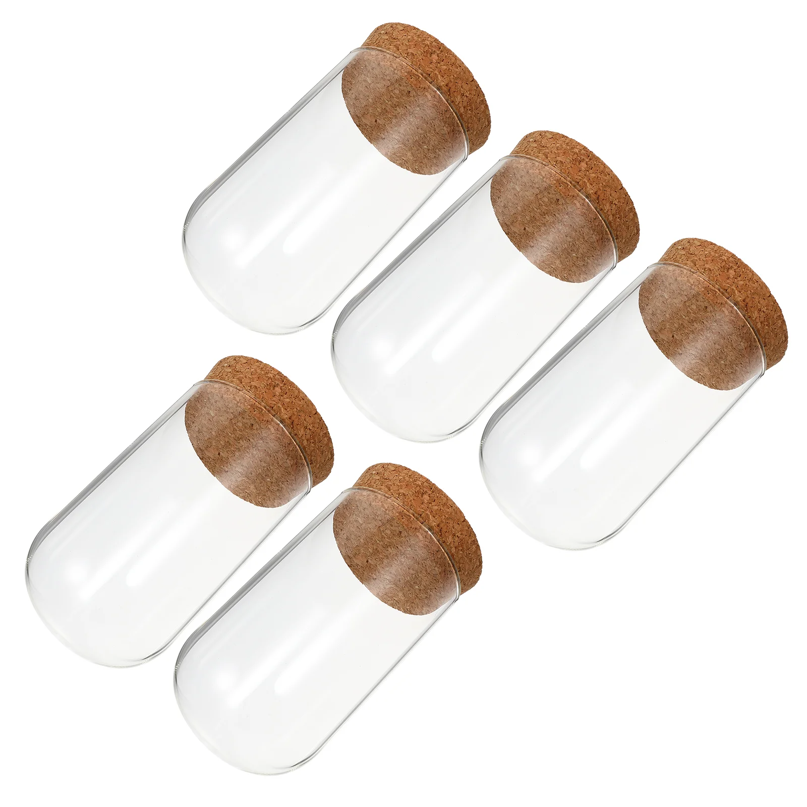 

5 Pcs Cupcake Display Stand Dome Glass Scented Holder Wedding Supplies Soy Wax Cloche Holders Showcase Cork Cover