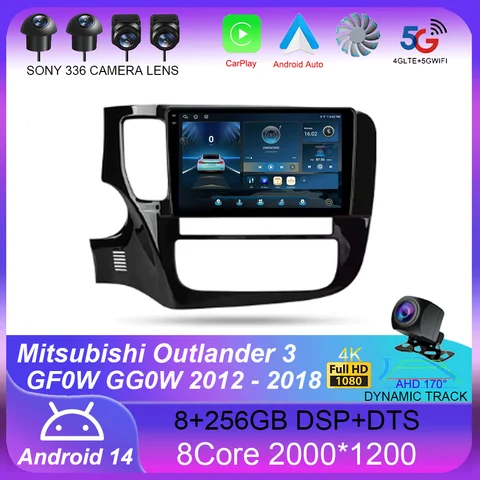 Для Mitsubishi Outlander 3 GF0W GG0W 2012-2018 левый руль автомобильный радиоприемник навигация мультимедийный видеоплеер стерео Android 14