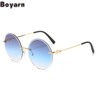 boyarn 2022 summer new round frame sunglasses milan catwalk fashion brand ds same versatile round personalized glasses for wome