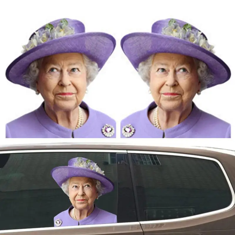 

Наклейка на автомобиль «Королева Елизавета», парад на память, украшения «Королева Елизаветы», забавная наклейка на автомобиль, легкое удаление окон